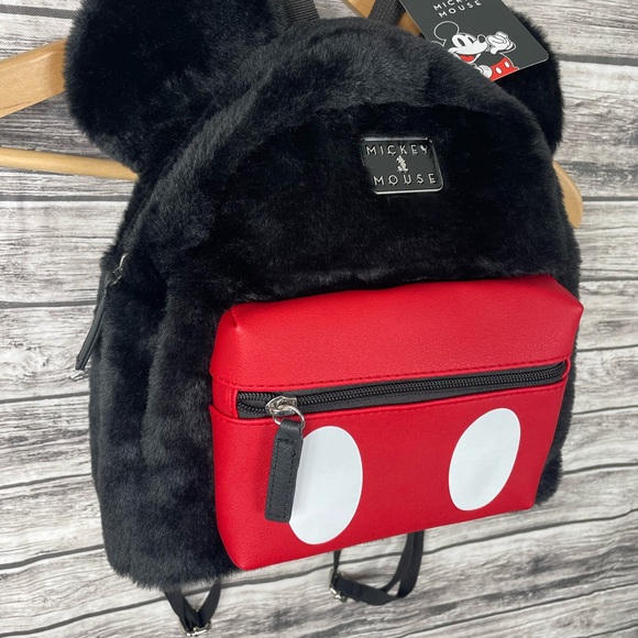 NWT Disney Mickey Mouse Fuzzy Backpack - Picture 5 of 8